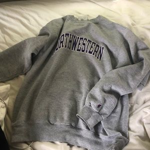 Grey northwestern champion crewneck